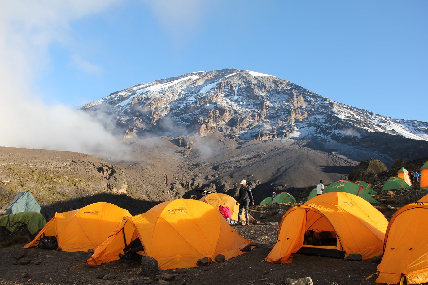Where do we sleep during the Kilimanjaro trek?